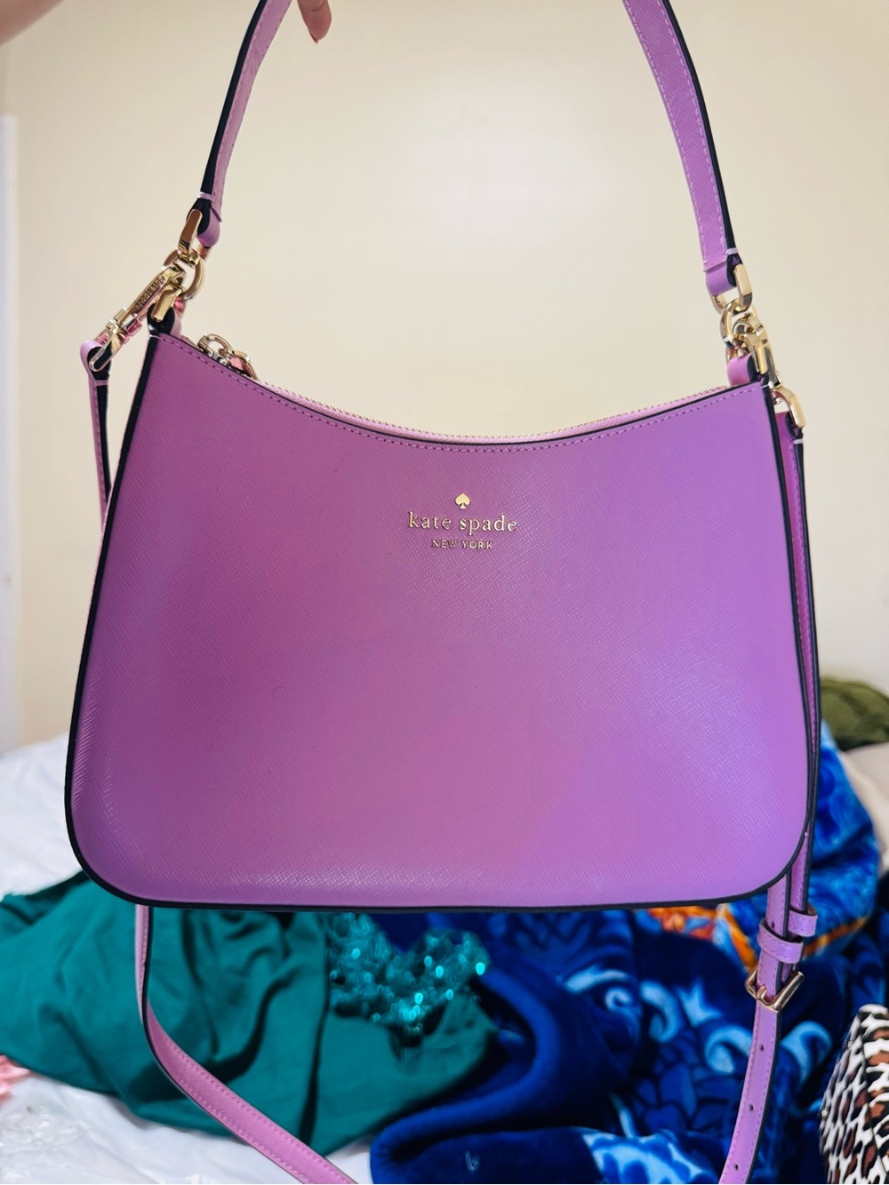 kate spade Margot / Madison Purple Saffiano Convertible Shoulder Bag